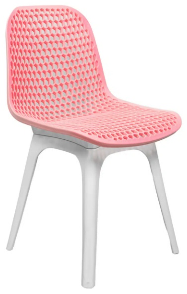 Стул СТЭН BIO сиденье розовое ножка пласт.белая - артикул K0000099434