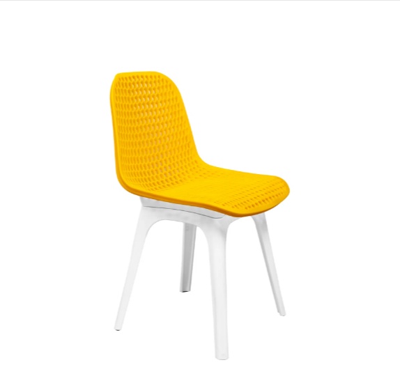 Стул СТЭН BIO сиденье жёлтое ножка пласт.белая - артикул K0000099437