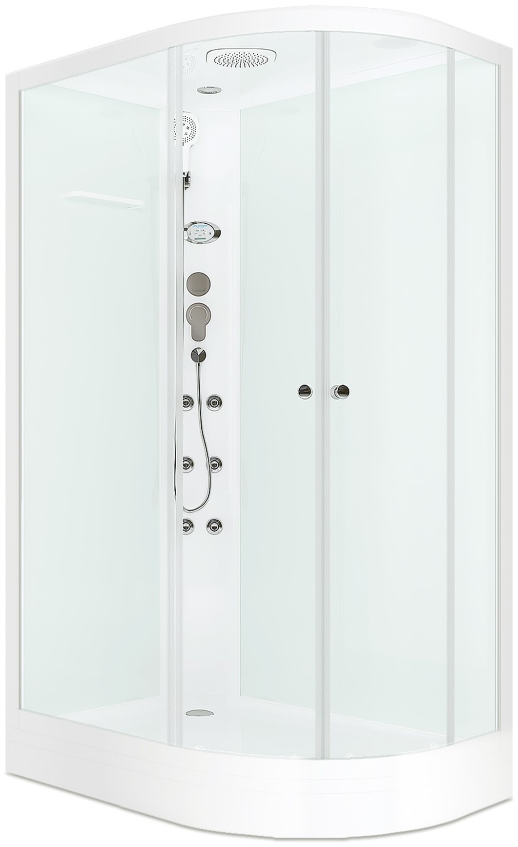 Домани Delight Slim 128 L (120*80*218 низкий поддон, белые стенки, пульт,вертик.гидром) - артикул K0000094564