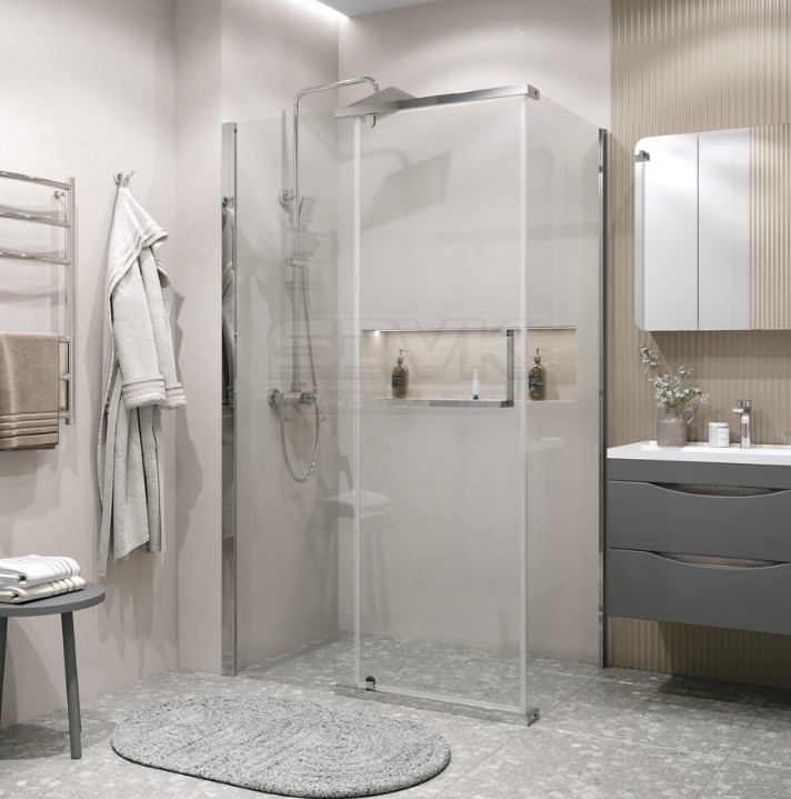 Боковая стенка Grossman Pragma 200.K33.03.100.10.00 (100х195) хром,стекло прозрачное, 1 место - артикул K0000226848