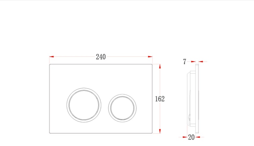 Смывная кнопка VECONI Арт. FLV11-W 240х162х7 (белый глянец, кайма - белый глянец) - артикул K0000216194