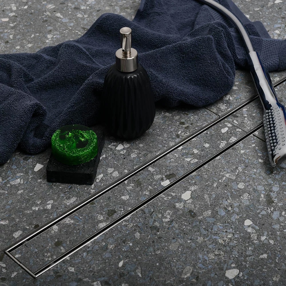 (V850KN) Водоотводящий желоб 850 мм с рамкой из нерж. стали KLASIK - глянец с боковым сливом D 40 - артикул K0000168520