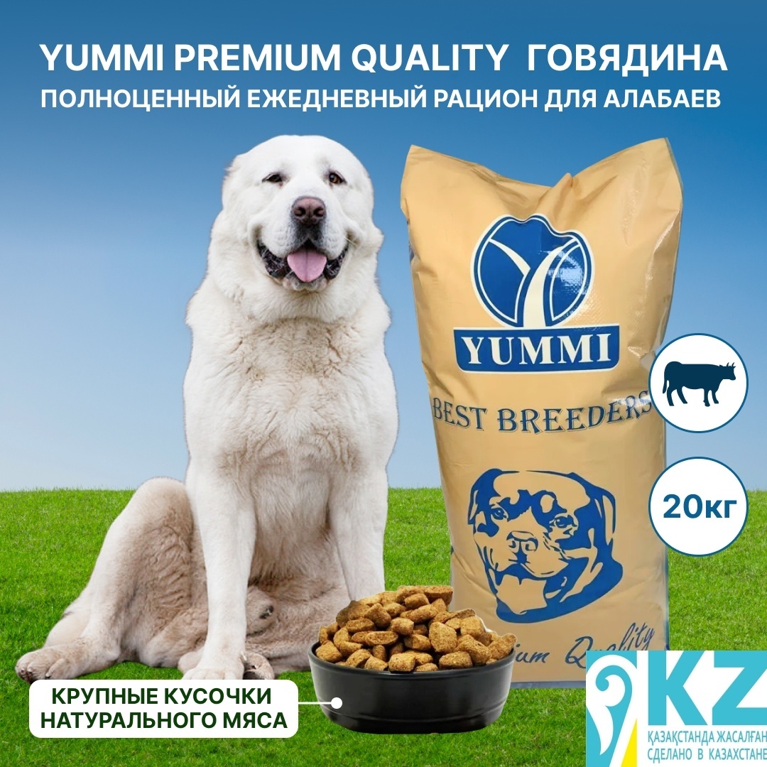сухой корм для собак YUMMI Premium quality говядина 20 кг для алабаев - артикул K0000109319