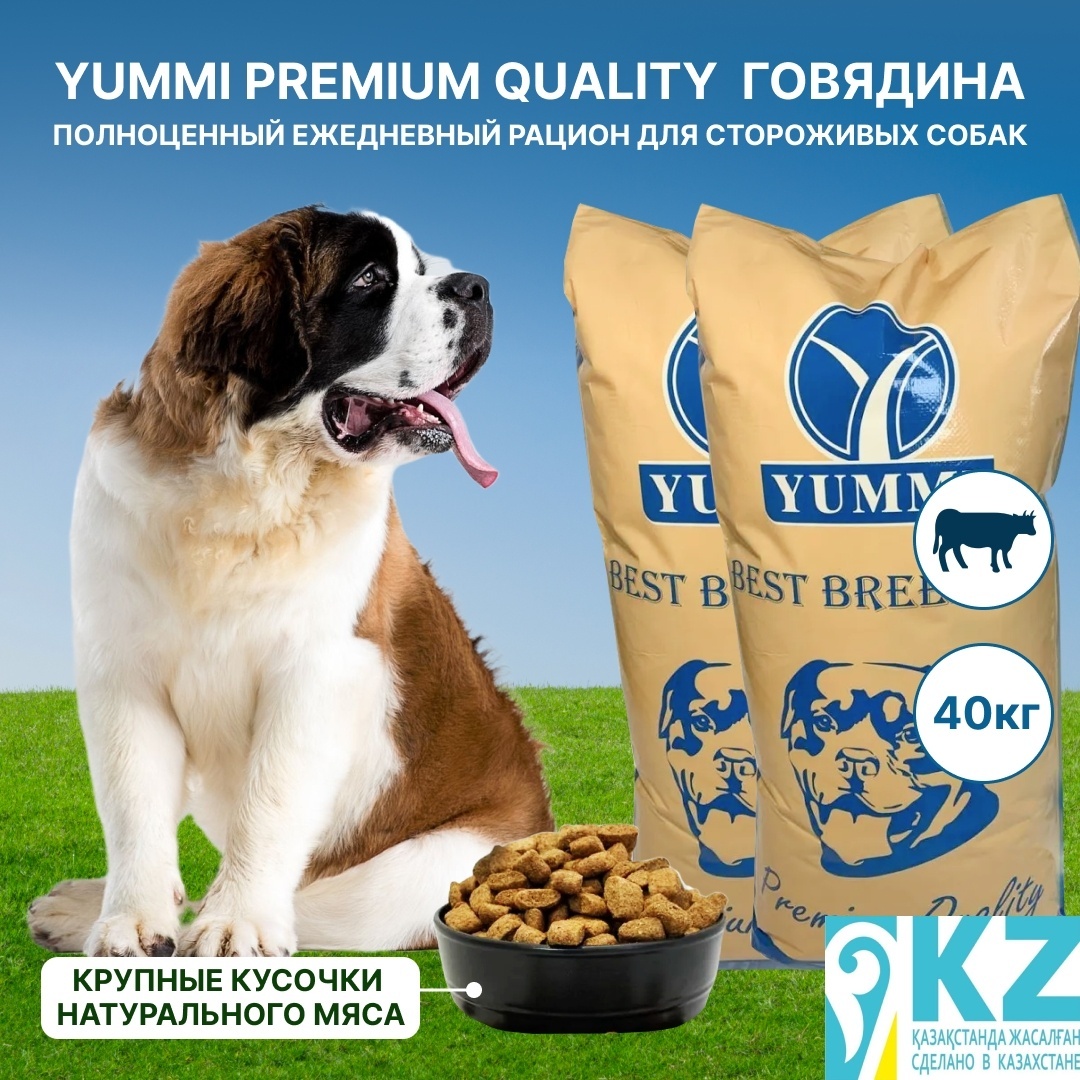 сухой корм для собак YUMMI Premium quality говядина 20 кг для сторожевых 2 упаковки - артикул K0000109833