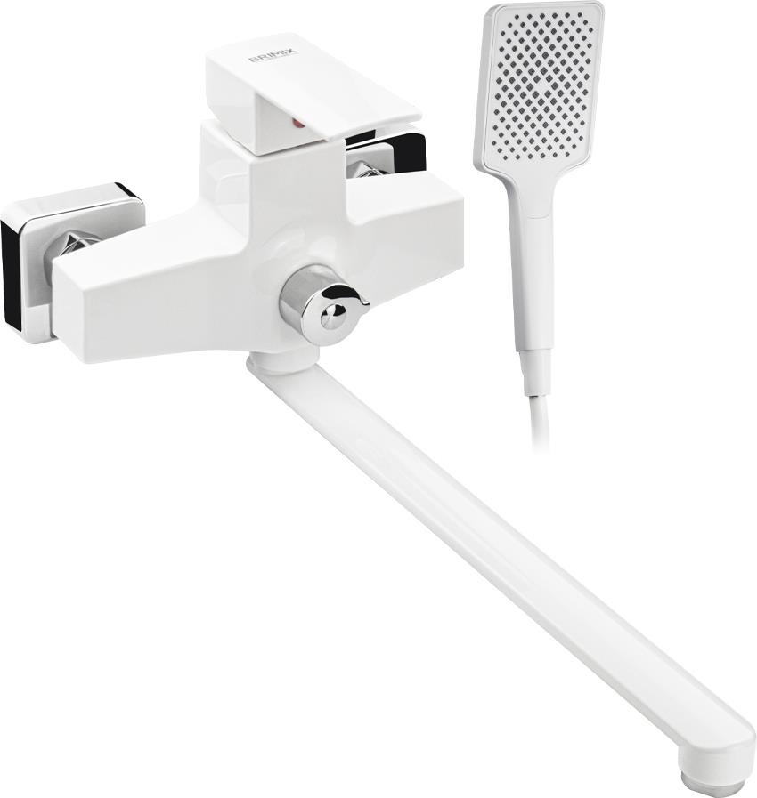 BRIMIX - Смеситель в ванную, длинный излив, шаровый, из высокопрочного пластика БЕЛЫЙ, квадратн 5563 - артикул K0000231330