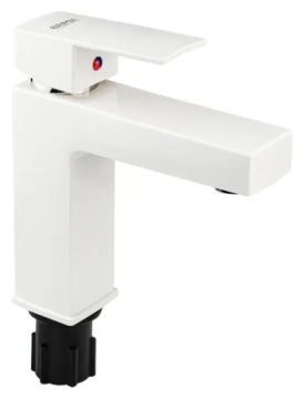 BRIMIX - Смеситель на раковину, шаровый, из высокопрочного пластикаБЕЛЫЙ, квадратный корпус 5973 - артикул K0000231341