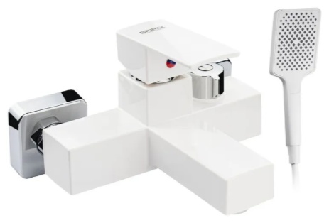 BRIMIX - Смеситель в ванную, короткий излив, шаровый, из высокопрочного пластика АБС, БЕЛЫЙ, 5573 - артикул K0000231332