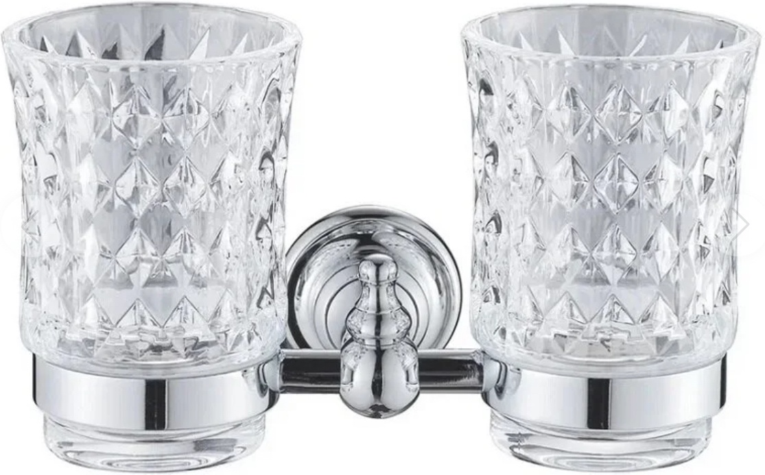 2-стаканов/стекл с держателем хром RG1122 KABINKA.KZ - артикул K0000234496