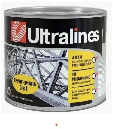 Грунт-эмаль (3в1) ULTRA LINES черная 0,8 кг - артикул K0000236014