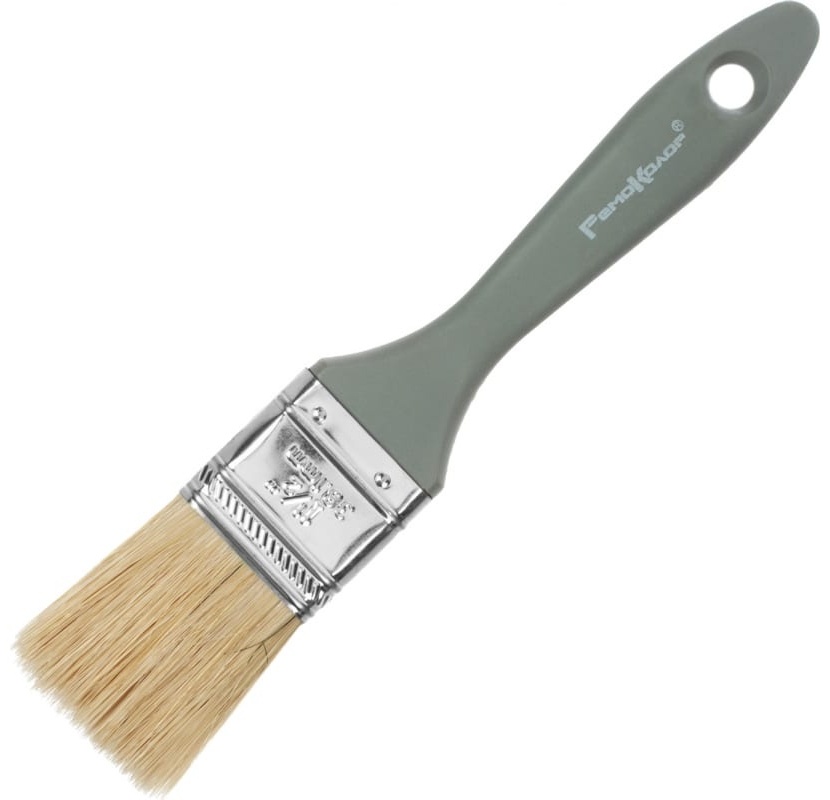 01-1-215 Кисть малярная плоская "Евро-пласт" 1,5 "натур. щетина, пластик ручка *12 - артикул K0000235610