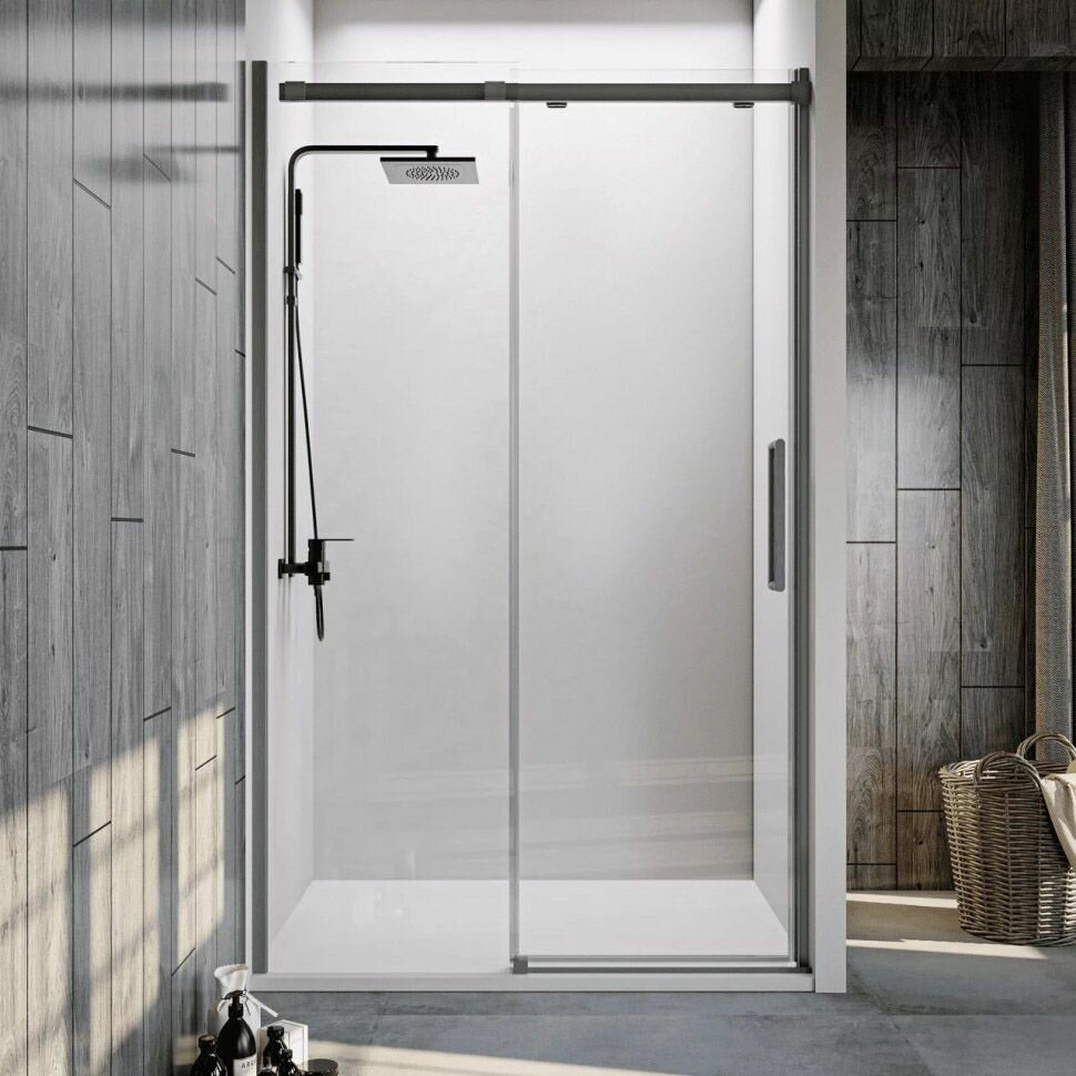 Душевая дверь Veconi VN-70GR Арт. VN70GR-150-01-C4 Стекло прозр/6 мм (Браш. графит) - артикул K0000168809