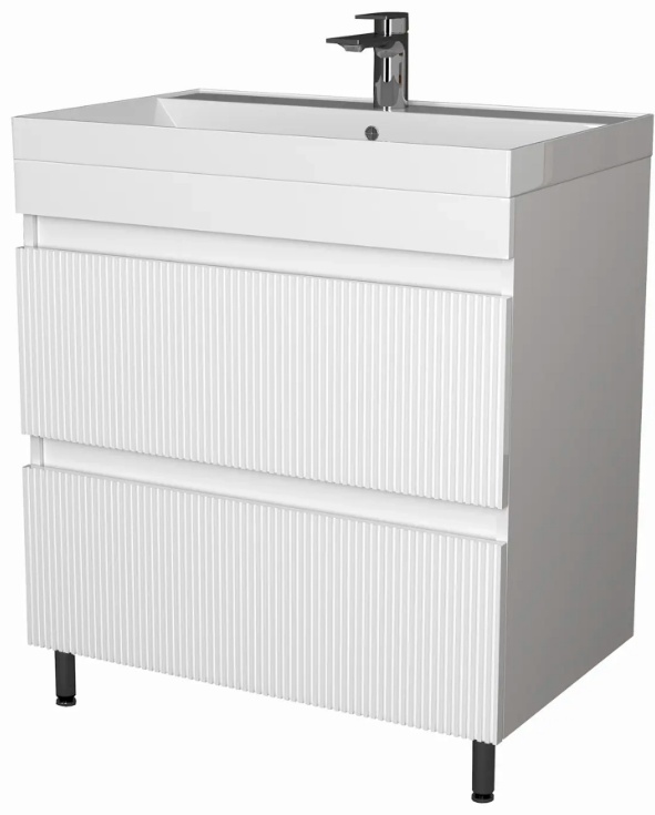 Комплект тумбы напол. Куба Риф 1000 белый 2 ящика с умыв. Слим - артикул K0000232208