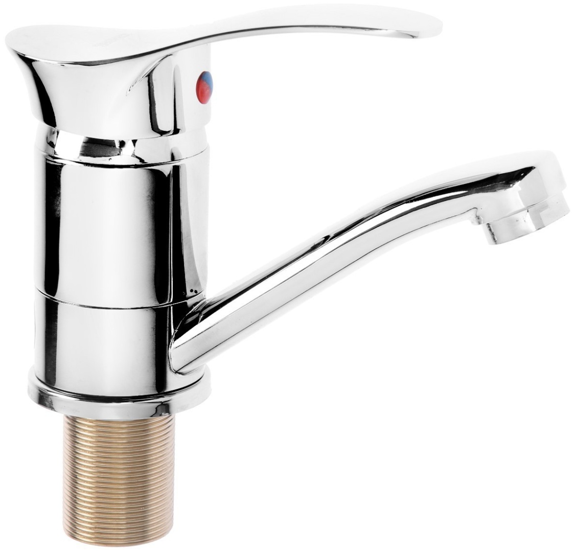 Смеситель ЭВЕРЕСТ для кухни с коротким изливом B45-019M крепление гайка, хром (20/ 2шт) - артикул K0000103375