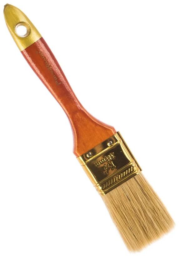 01-1-315 Кисть малярная плоская "Профи", 1,5 "натур. щетина, деревянная ручка *12 - артикул K0000235616