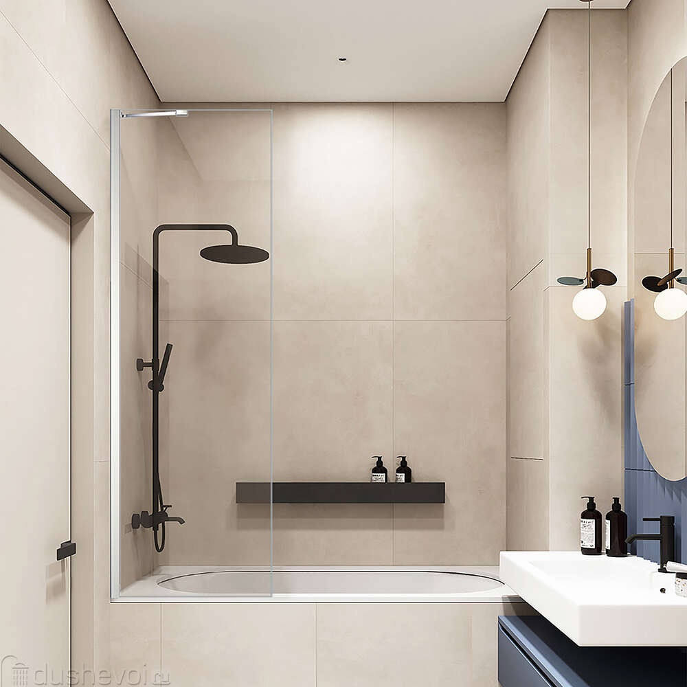 Душ. шторка Veconi PL-84 Арт. PL84-60-01-C8 Стекло прозрачное/6 мм - артикул K0000260157