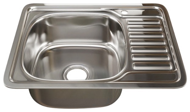 Мойка врез 48х58 (0,6) лев вып 3 1/2 16см с сифоном - артикул K0000080984