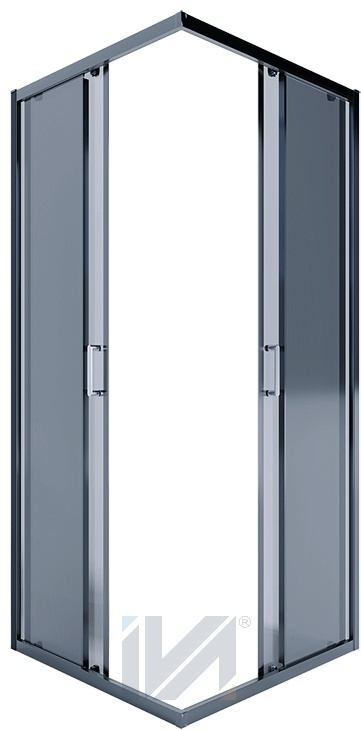 Душевое ограждение IVA E4SB100T 1000х1000х2000 открывание дверей раздвижное, стекло тонированное, толщина стекла 6 мм, цвет профиля черный - артикул K0000235049