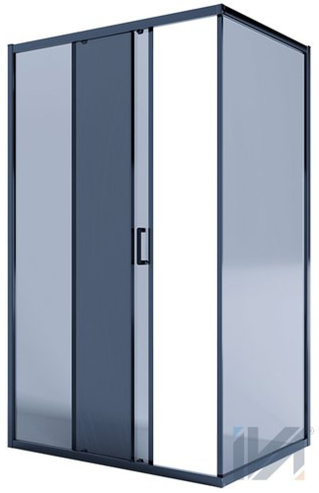 Душевое ограждение IVA E4SB129T 1200х900х2000 открывание дверей раздвижное, стекло тонированное, толщина стекла 6 мм, цвет профиля черный - артикул K0000235051