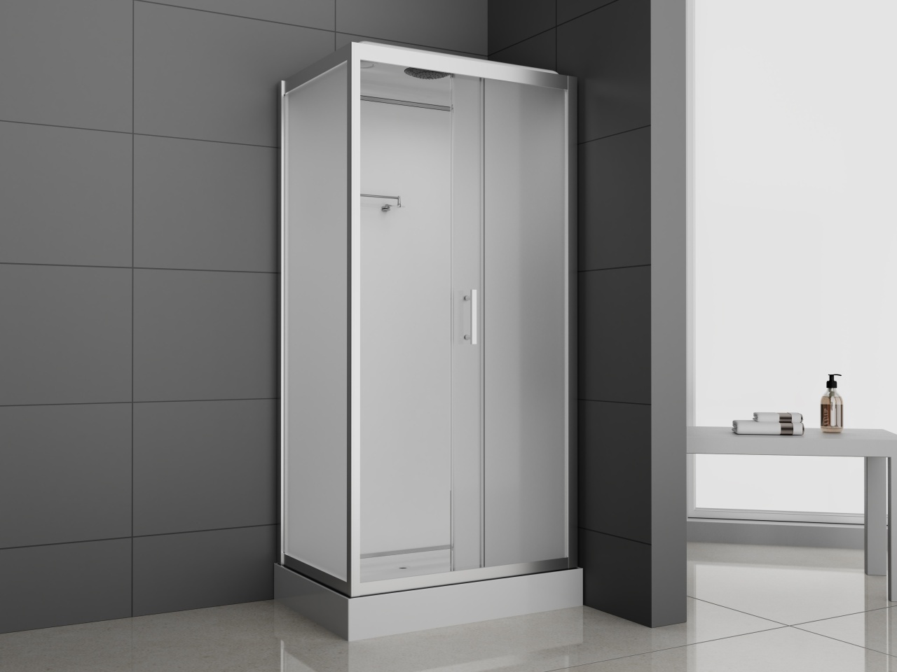 Душевая кабина ODA-8801 Р silver м/с frosted (120*80) н/п прямоугольный - артикул K0000260013