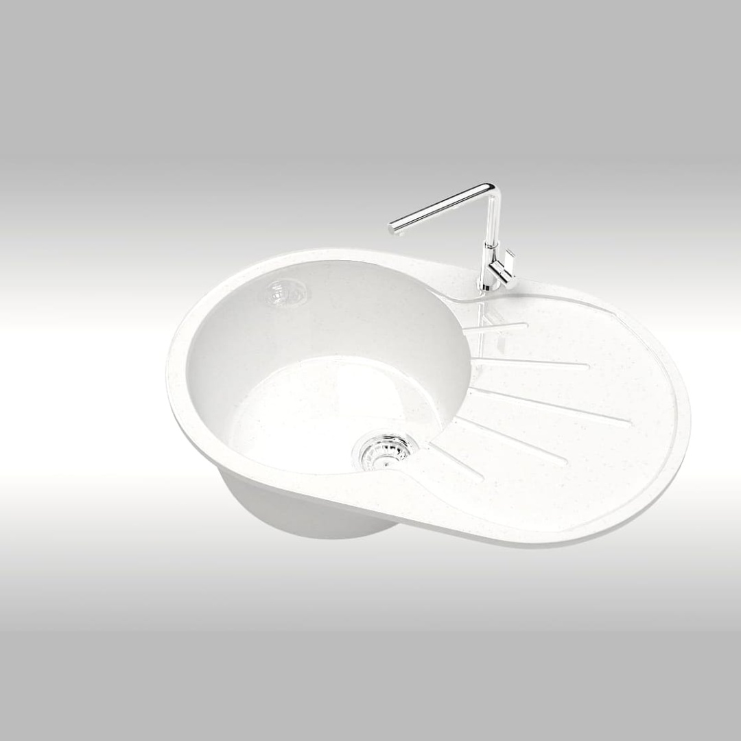 Мойка дя кухни глянц. Касандра L110G31 (Белый) Glanz - артикул K0000232554