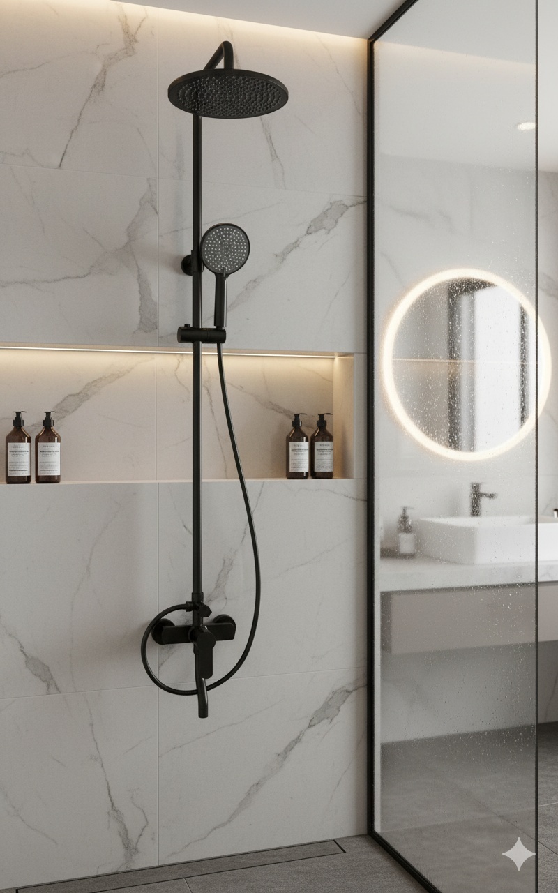 Душ. cтойка Veconi TURI арт. TU-100-B-C4 (черный матовый) - артикул K0000230124