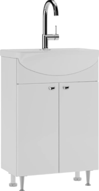 Комплект Тумба под умывальник "Исеть 55 Лидер" без ящика Байтерек (разобранная) + умывальник - артикул K0000318478