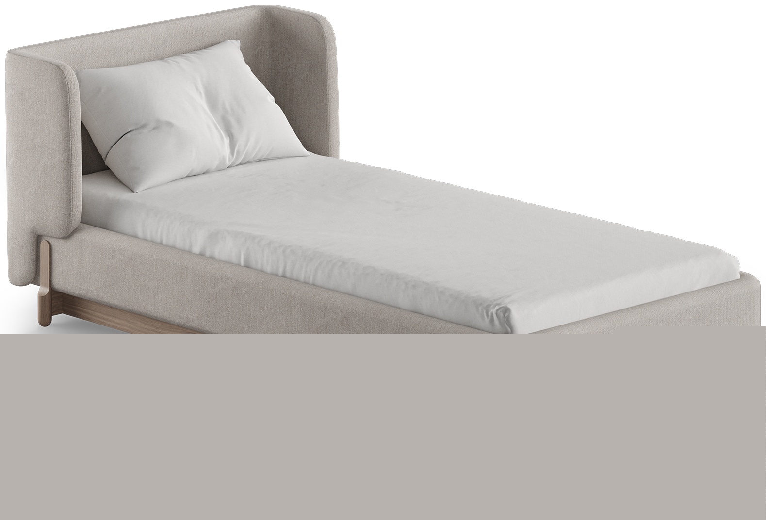 Кровать Basic спальное место 90*200 см (молочный, рогожка) - артикул K0000317061