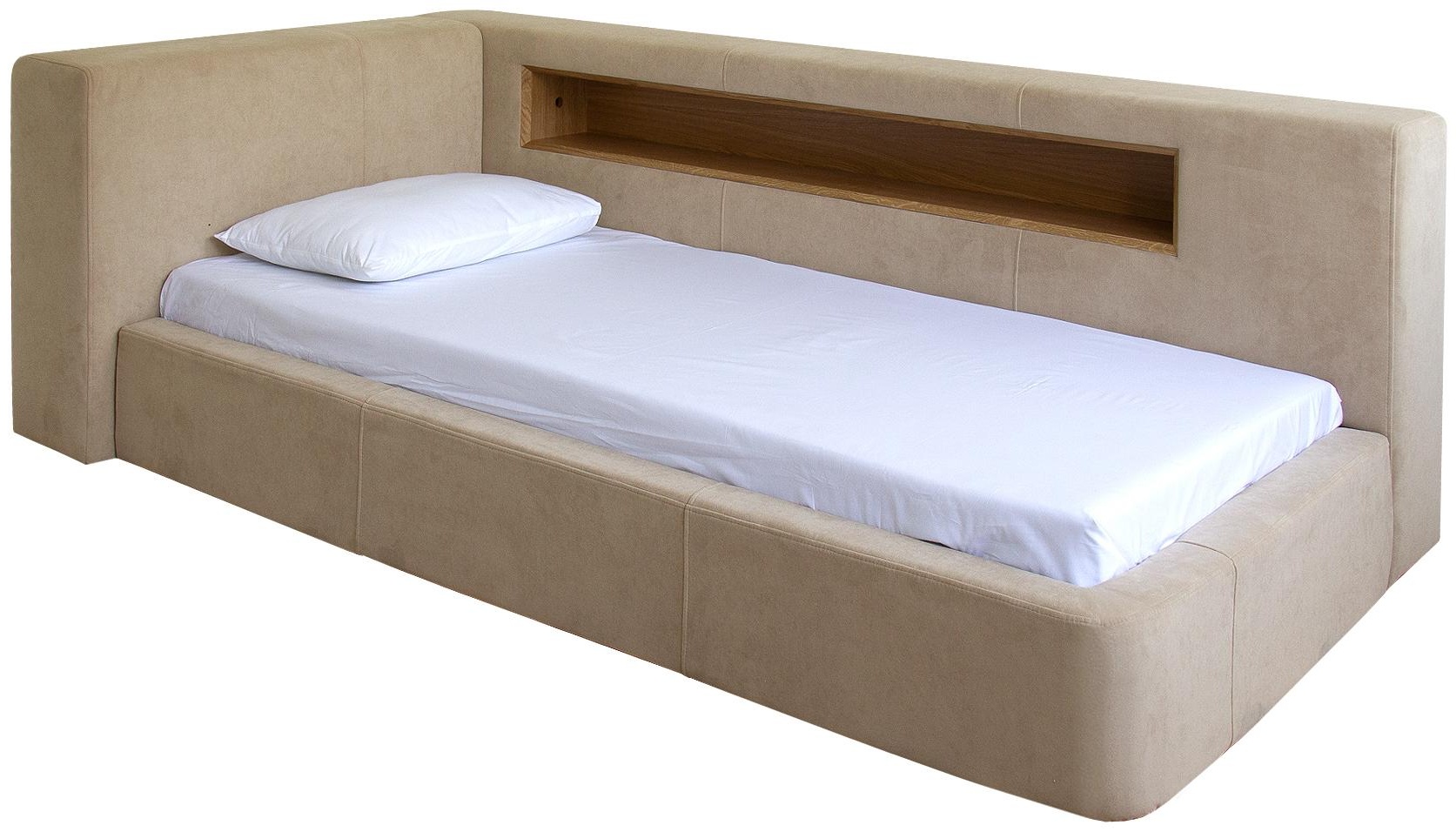 Диван-кровать Cube c нишей L антивандальная ткань (бежевый) - артикул K0000317093