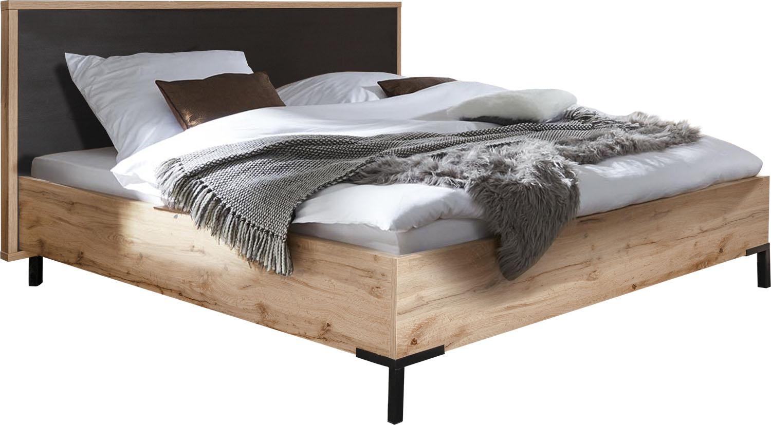 Блэквуд СГ Кровать двойная П558.10-1 (П3.556.1.24) Цвет:Дуб Вотан127/Черная 138 Фабрика:Пинскдрев - артикул K0000318888