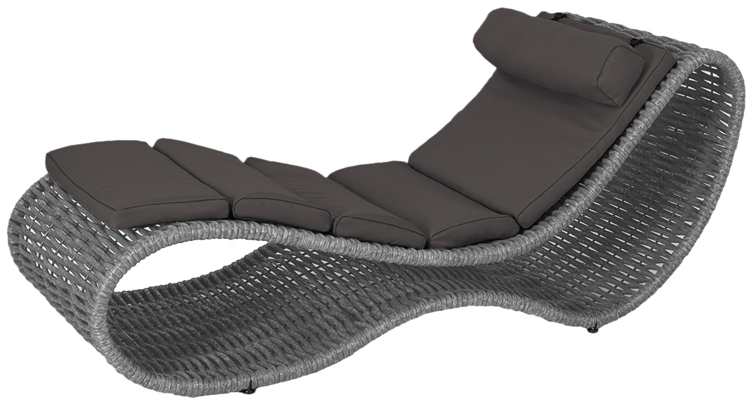 Шезлонг напольный DeckWOOD Wave pool ( серый )(без подушки) - артикул K0000319019
