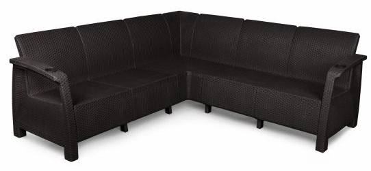 диван Yalta Corner Set шоколадный без подушек - артикул K0000319037