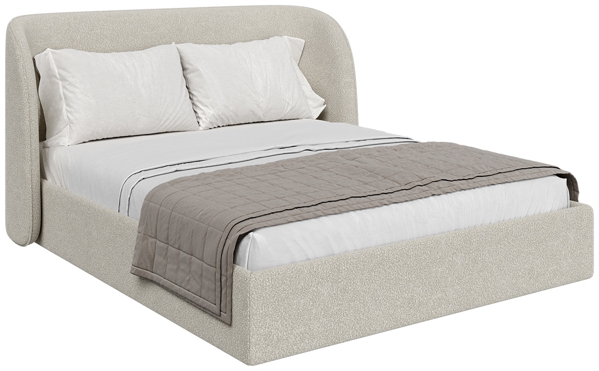 Кровать двуспальная Classic 160 см (молочный, букле) - артикул K0000317117