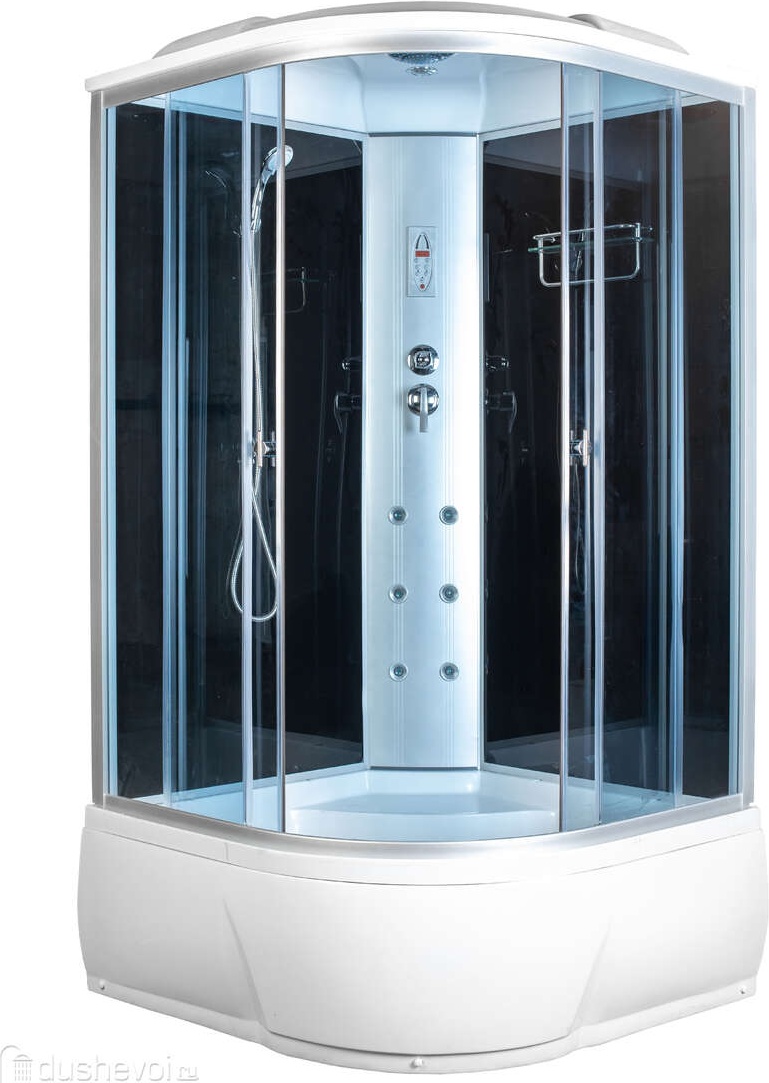 Душевая кабина Aquacubic 120×120×220 (серые стекла, черные стенки, пульт, высокий поддон) - артикул K0000096408