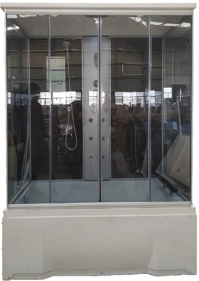 Душевая кабина Aquacubic 150×85×220 (серые стекла, черные стенки, пульт, высокий поддон) - артикул K0000096411