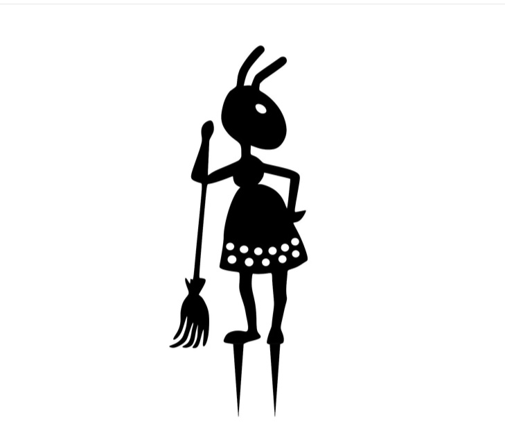 Фигура садовая. Муравей с метлой ( металл) 30*30см - артикул K0000319222