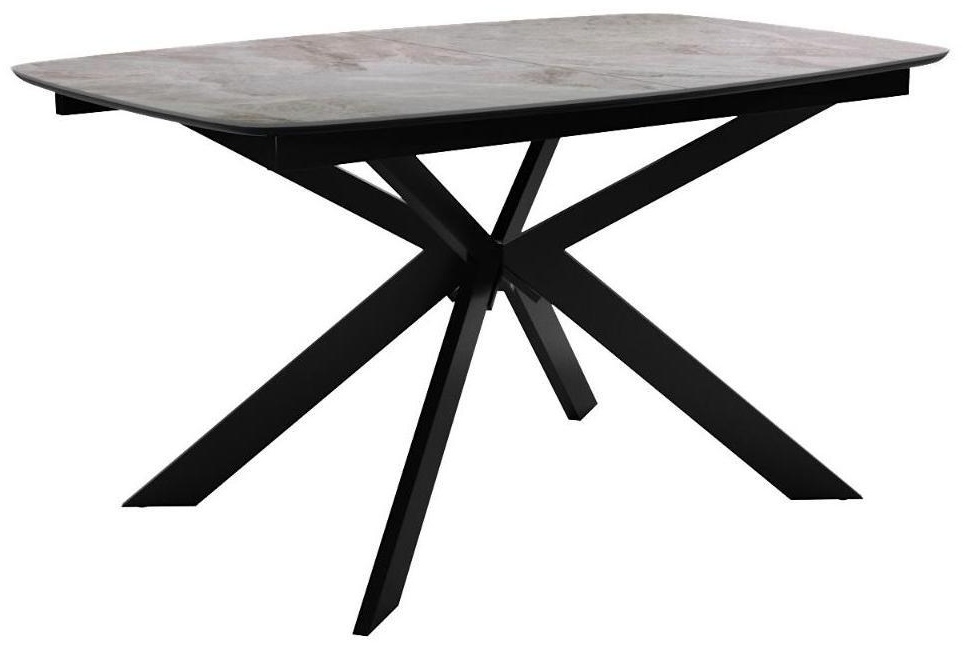 Стол DikLine BK140 Керамика Italian Grey (глянец серый)/подстолье черное/опоры черные Фабрика Дик - артикул K0000319624