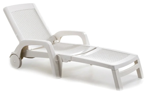 Шезлонг B:rattan MIAMI складной, белый (дисконт), - артикул K0000319023