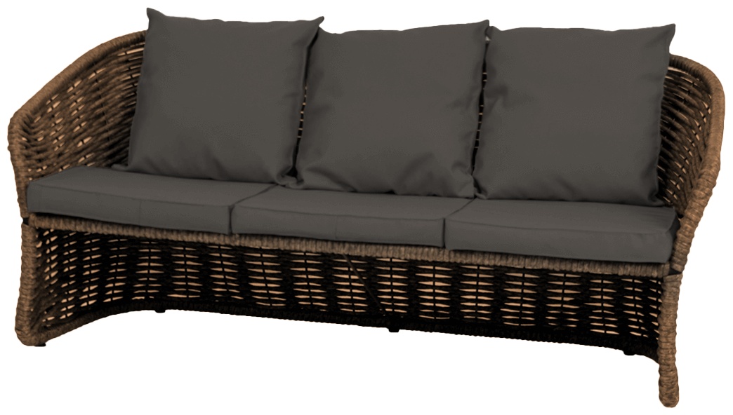 Диван плетеный тройной коричневый   DeckWOOD Nova1 - артикул K0000318998