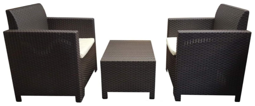 9073 Комплект садовой мебели столик+ 2 кресла(искусственный ротанг) SET NEBRASKA TERRACE Цвет венге. - артикул K0000319020