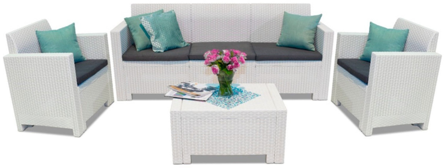 -2  Комплект Nebraska 3 Set Nebraska H Цвет белый садовой мебели  (искусственный ротанг) - артикул K0000319021