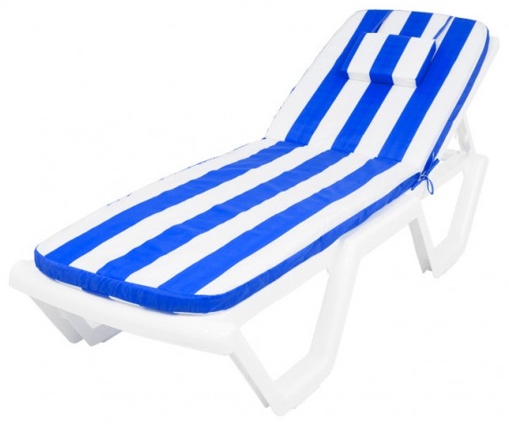 Матрац 710*570/1130*570мм с вертикальной подушкой (бело-синий) Premium, - артикул K0000319084