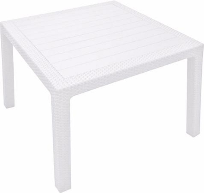 Стол (искусственный ротанг) MELODY QUARTET TABLE  95 х 95 х 75 cm белый Curver - артикул K0000319102