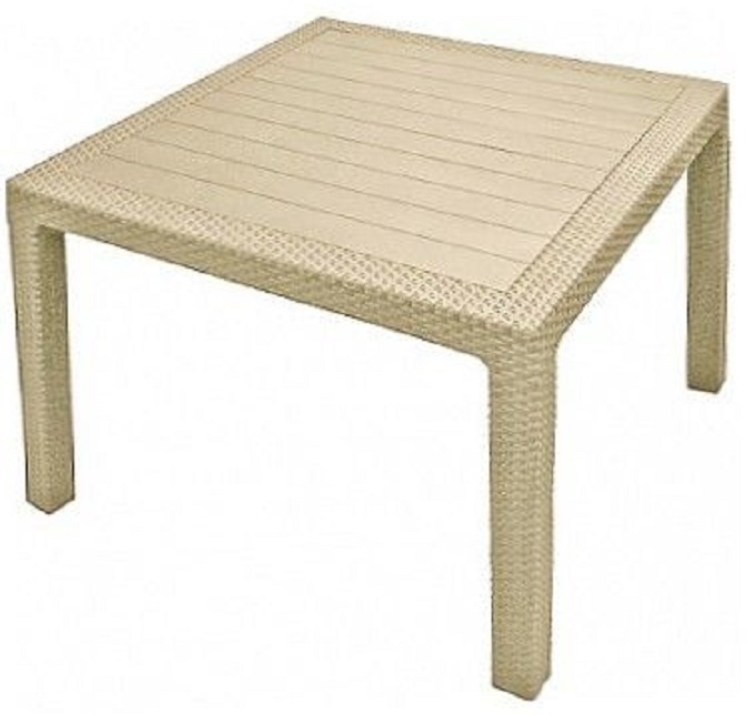 Стол (искусственный ротанг) MELODY QUARTET (Европа) TABLE  95 х 95 х 75 cm бежевый Curver - артикул K0000319103