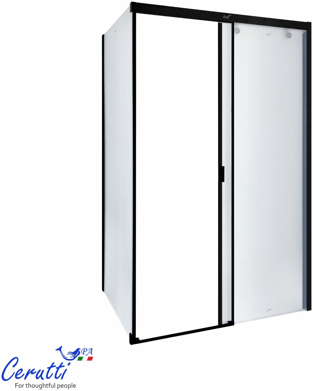 MARBELLA120BF R (120x80x190) душевое ограждение, матовое стекло,чёрный профиль, БЕЗ ПОДДОНА! Ceruttispa - артикул K0000327508