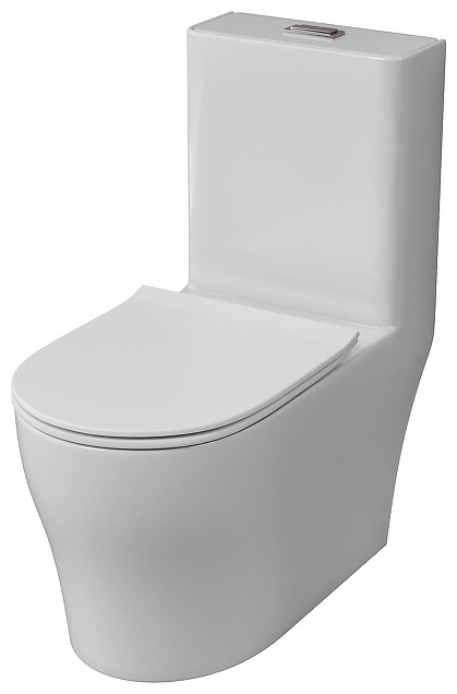Унитаз напольный Grossman Classic GR-4488SQ (700х375х780) безободковый,белый,моноблок с тонкой крышкой,микролифт,смыв торнадо,1 мест - артикул K0000313884