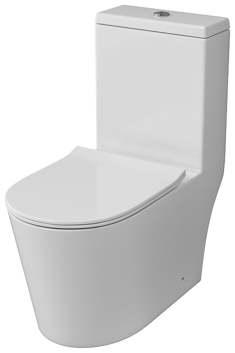Унитаз напольный Grossman Classic GR-4487SQ (690х360х790) безободковый,белый,моноблок с тонкой крышкой,микролифт,смыв торнадо,1 место - артикул K0000313883