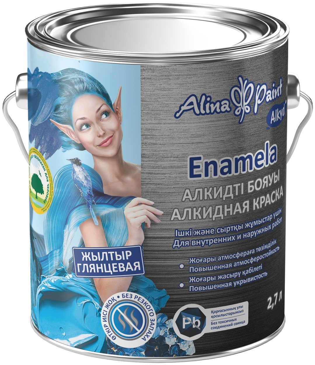 Alina Paint Alkyd, Enamela - 746  2,7 кг. черная, глянцевая - артикул K0000315791