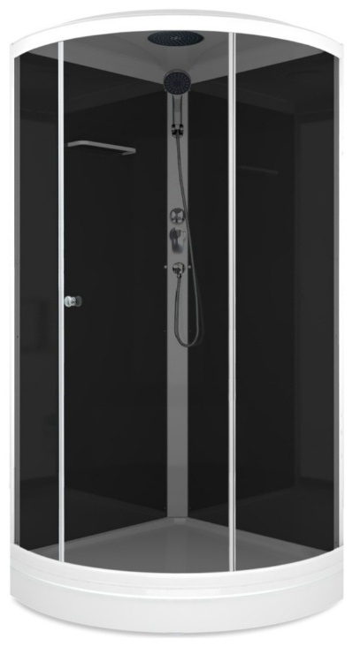 Домани Simple v1.2 С КРЫШЕЙ (99) 90*90*218 (БЕЗ пульта, черн.стенки, тонир.стекла, низк+ сборка - артикул K0000077427