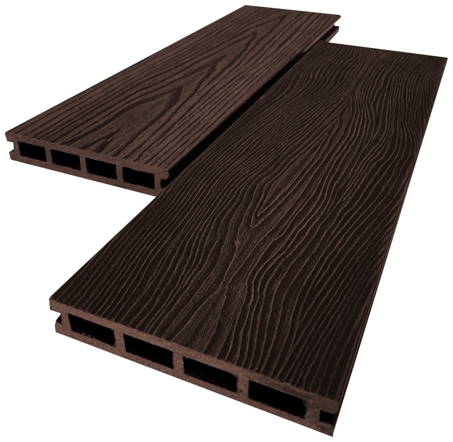 Террасная доска  AIWOOD 140*22*4000  Венге  брашинг 3D-3D двусторонняя м.п - артикул K0000319325