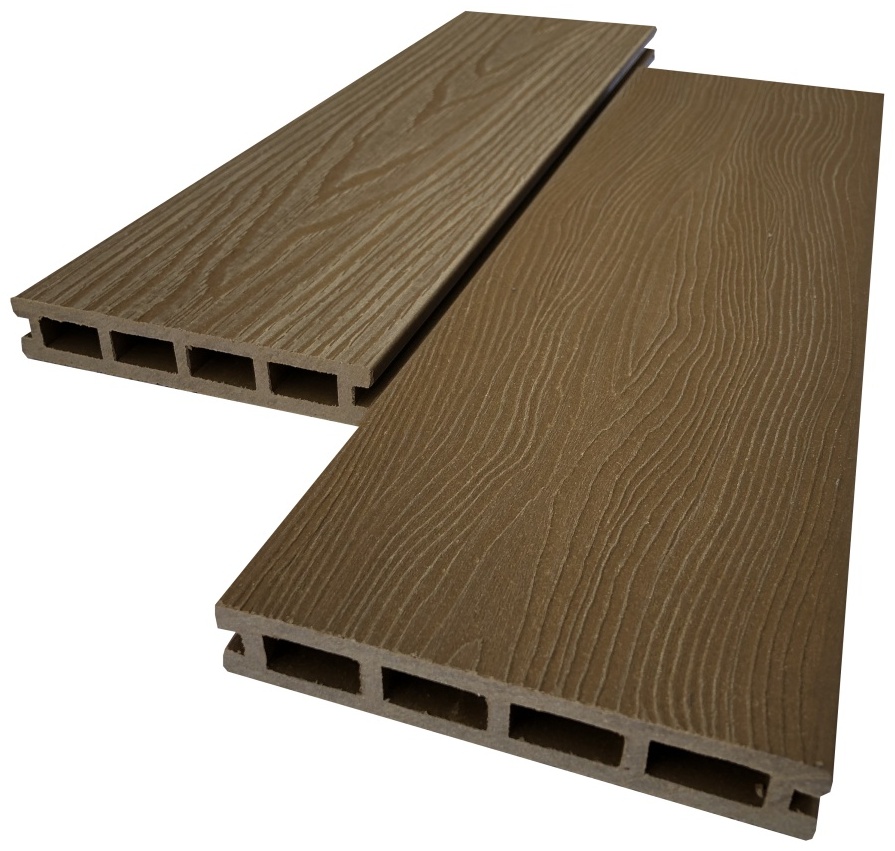 Террасная доска  AIWOOD 140*22*3000  Орех  брашинг 3D-3D двусторонняя м.п - артикул K0000319326